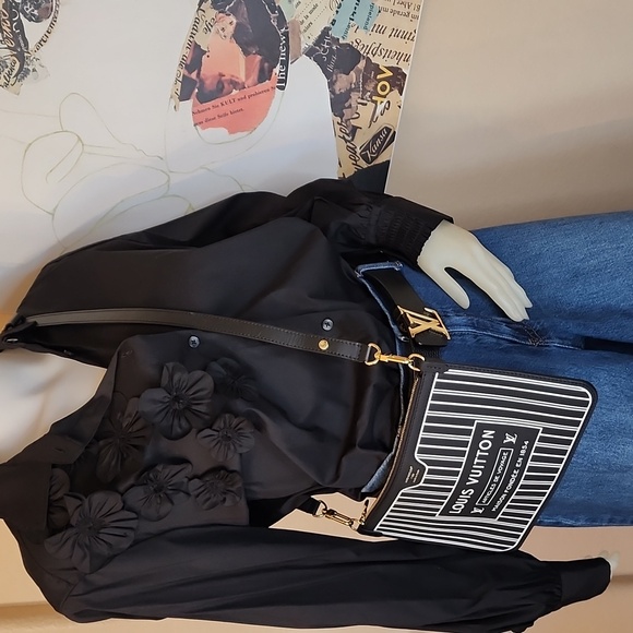 BNEW LOUIS VUITTON NEVERFULL REVERSIBLE INSIDE OUT POCHETTE POUCH BLACK WHITE - Picture 16 of 17